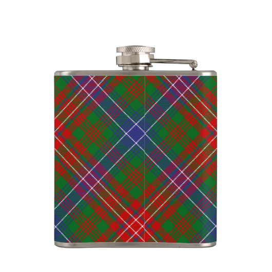 Clan Wilson Crest over Modern Tartan Heupfles (Achterkant)