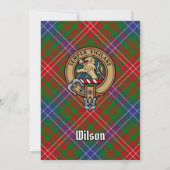 Clan Wilson Crest over Modern Tartan Kaart (Achterkant)