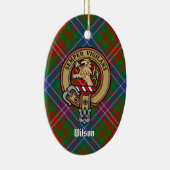 Clan Wilson Crest over Modern Tartan Keramisch Ornament (Rechts)