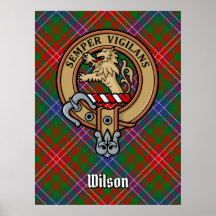 Clan Wilson Crest over Modern Tartan