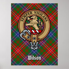 Clan Wilson Crest over Modern Tartan Poster