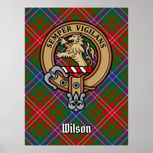 Clan Wilson Crest over Modern Tartan Poster (Voorkant)