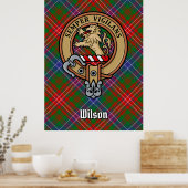 Clan Wilson Crest over Modern Tartan Poster (Keuken)