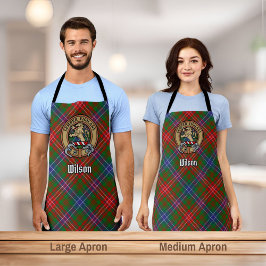 Clan Wilson Crest over Modern Tartan Schort