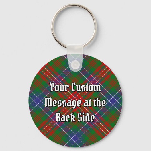 Clan Wilson Crest over Modern Tartan Sleutelhanger (Achterkant)