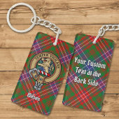 Clan Wilson Crest over Modern Tartan Sleutelhanger