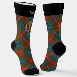 Clan Wilson Crest over Modern Tartan Sokken