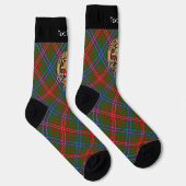 Clan Wilson Crest over Modern Tartan Sokken (Rechts)