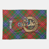 Clan Wilson Crest over Modern Tartan Theedoek (Horizontaal)