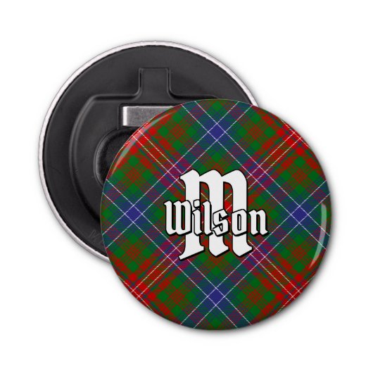 Clan Wilson Modern Tartan Button Flesopener (Voorkant)