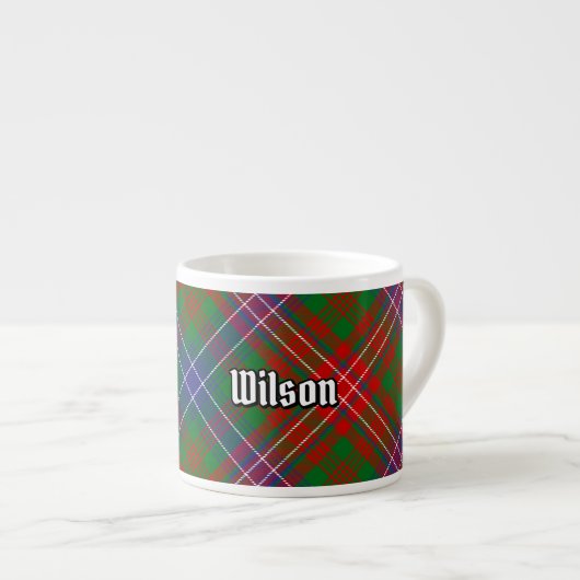 Clan Wilson Modern Tartan Espresso Kop (Voorkant rechts)