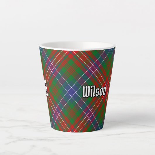 Clan Wilson Modern Tartan Latte Mok (Voorkant)