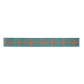 Clan Wilson Plaid Tartan Sinaasappel Blauw Check Satijnen Lint (Voorkant)
