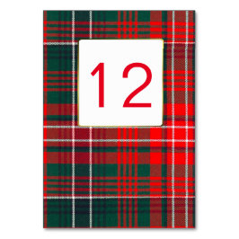 Clan Wilson Plaid Trouwtafel nummer Kaart