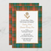 Clan Wilson Pset Thistle Wedding Invitation Kaart (Voorkant / Achterkant)