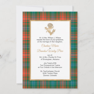 Clan Wilson Pset Thistle Wedding Invitation Kaart