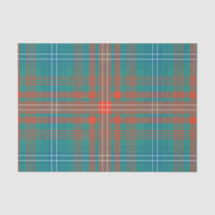 Clan Wilson Sinaasappel Turquoise Plaid Check Tart Tissuepapier