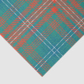 Clan Wilson Sinaasappel Turquoise Plaid Check Tart Tissuepapier (Detail)