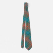 Clan Wilson Tartan Oranje Turquoise Pattern Stropdas (Achterkant)