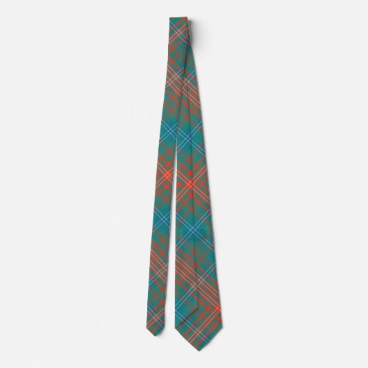 Clan Wilson Tartan Oranje Turquoise Pattern Stropdas (Achterkant)