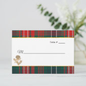 Clan Wilson Tartan Thistle bruiloft escort RSVP Kaartje (Staand voorkant)