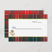 Clan Wilson Tartan Thistle bruiloft escort RSVP Kaartje (Voorkant / Achterkant)