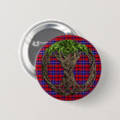 Clan Wishart Dress Tartan en Celtc Tree of Life Ronde Button 5,7 Cm (Voorkant /achterkant)