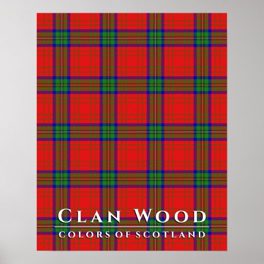 Clan Wood Colors of Scotland Red Tartan Poster (Voorkant)