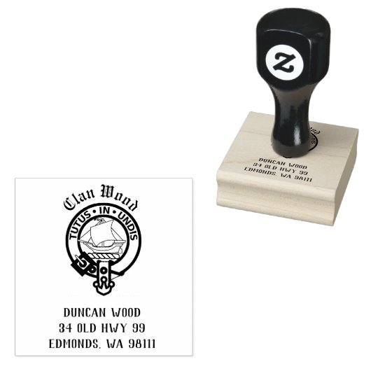 Clan Wood Crest Badge Rubber Stempel (Gestempeld)