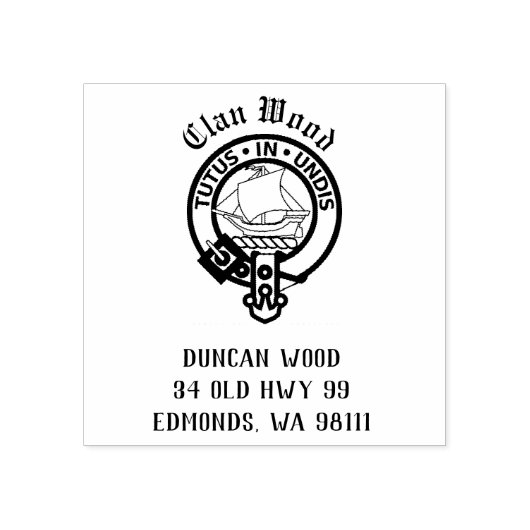 Clan Wood Crest Badge  Rubber Stempel (Afrduk)