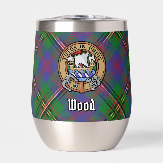 Clan Wood Crest boven Tartan (Voorkant)