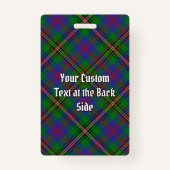 Clan Wood Crest boven Tartan Badge (Achterkant)