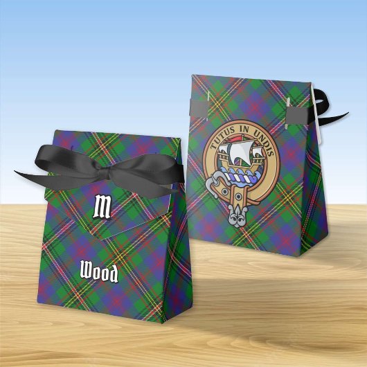 Clan Wood Crest boven Tartan Bedankdoosjes