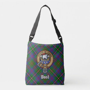 Clan Wood Crest boven Tartan Crossbody Tas