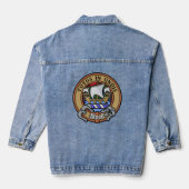 Clan Wood Crest boven Tartan Denim Jacket (Achterkant)