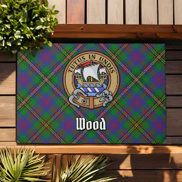Clan Wood Crest boven Tartan Deurmat
