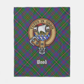 Clan Wood Crest boven Tartan Fleece Deken (Voorkant)
