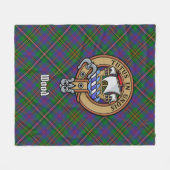 Clan Wood Crest boven Tartan Fleece Deken (Voorkant (Horizontaal))