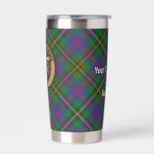 Clan Wood Crest boven Tartan Geïsoleerde Drinkbeker (Links)