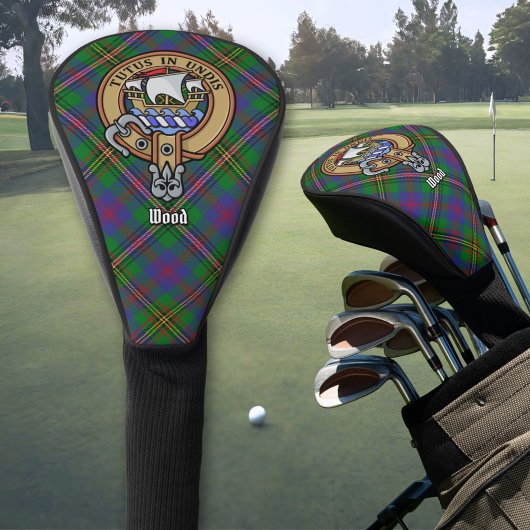 Clan Wood Crest boven Tartan Golfheadcover
