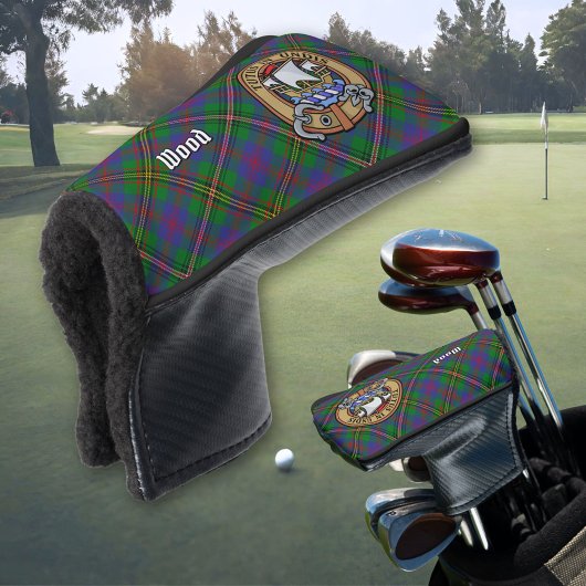 Clan Wood Crest boven Tartan Golfheadcover
