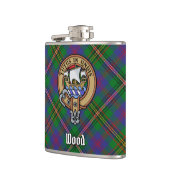 Clan Wood Crest boven Tartan Heupfles (Links)