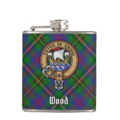 Clan Wood Crest boven Tartan Heupfles (Voorkant)