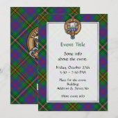 Clan Wood Crest boven Tartan Kaart (Voorkant / Achterkant)