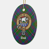 Clan Wood Crest boven Tartan Keramisch Ornament (Links)