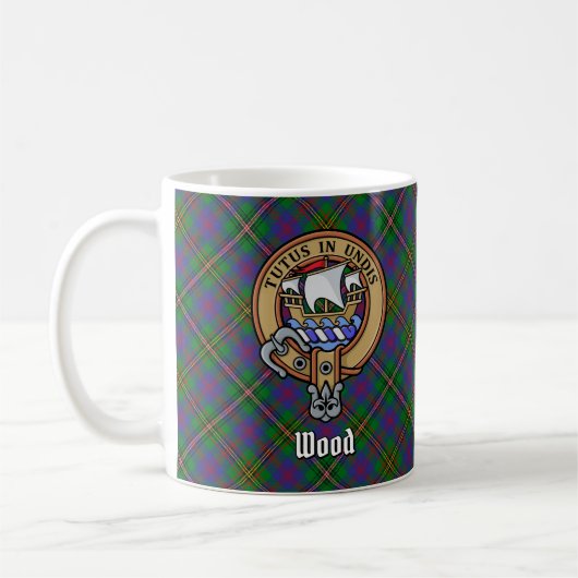 Clan Wood Crest boven Tartan Koffiemok (Links)