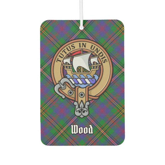 Clan Wood Crest boven Tartan Luchtverfrisser (Voorkant)