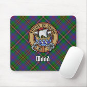 Clan Wood Crest boven Tartan Muismat (Met muis)