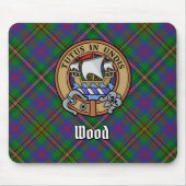 Clan Wood Crest boven Tartan Muismat (Voorkant)