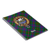 Clan Wood Crest boven Tartan Notitieboek (Rechterzijde)
